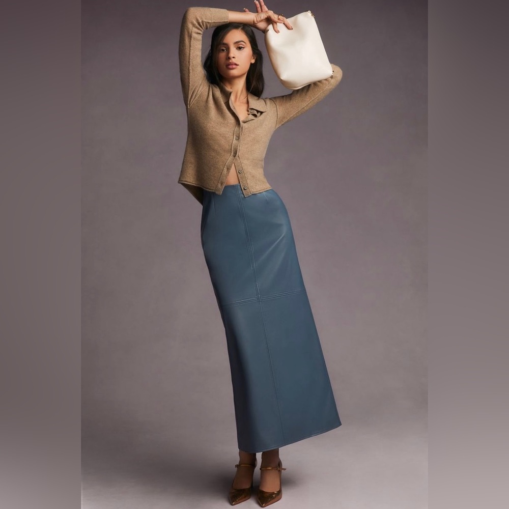 Anthropologie Teal Blue Maxi Skirt